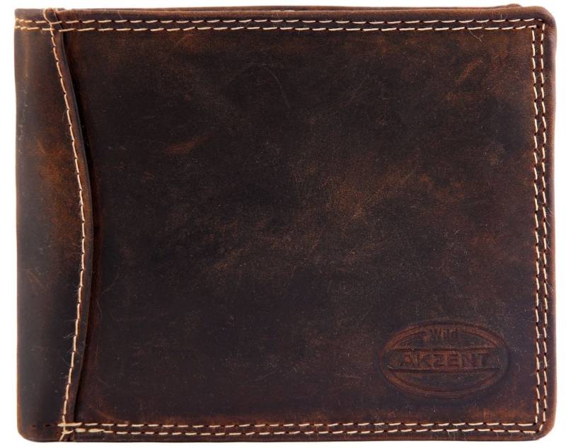 AKZENT Geldbörse Amid Akzent Echtledergeldbörse, schwarz, Herren GeldbÃ¶rse Quer Echtleder von AKZENT