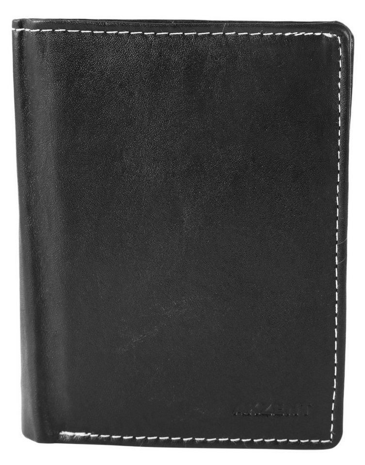 AKZENT Geldbörse Kamil Akzent Herren Geldbörse aus Echtleder in schwarz. Format 10 (Einzeln), Herren GeldbÃ¶rse Hoch Echtleder von AKZENT