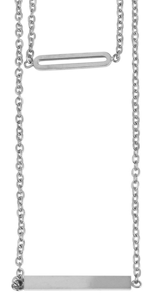 AKZENT Kette mit Anhänger Ediana Akzent Edelstahl Kette mit Gravur-Anhänger, 75+5 cm (Einzeln), Damen Kette mit AnhÃ¤nger von AKZENT