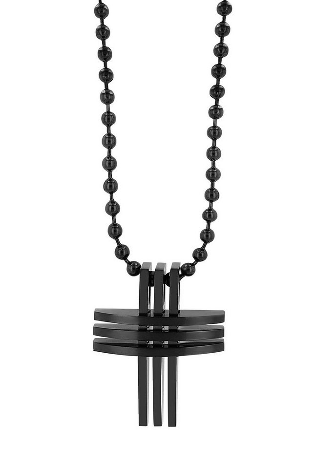 AKZENT Kette mit Anhänger Emery Kugelkette mit Kreuzanhänger, Edelstahl, 61 cm (Einzeln) von AKZENT