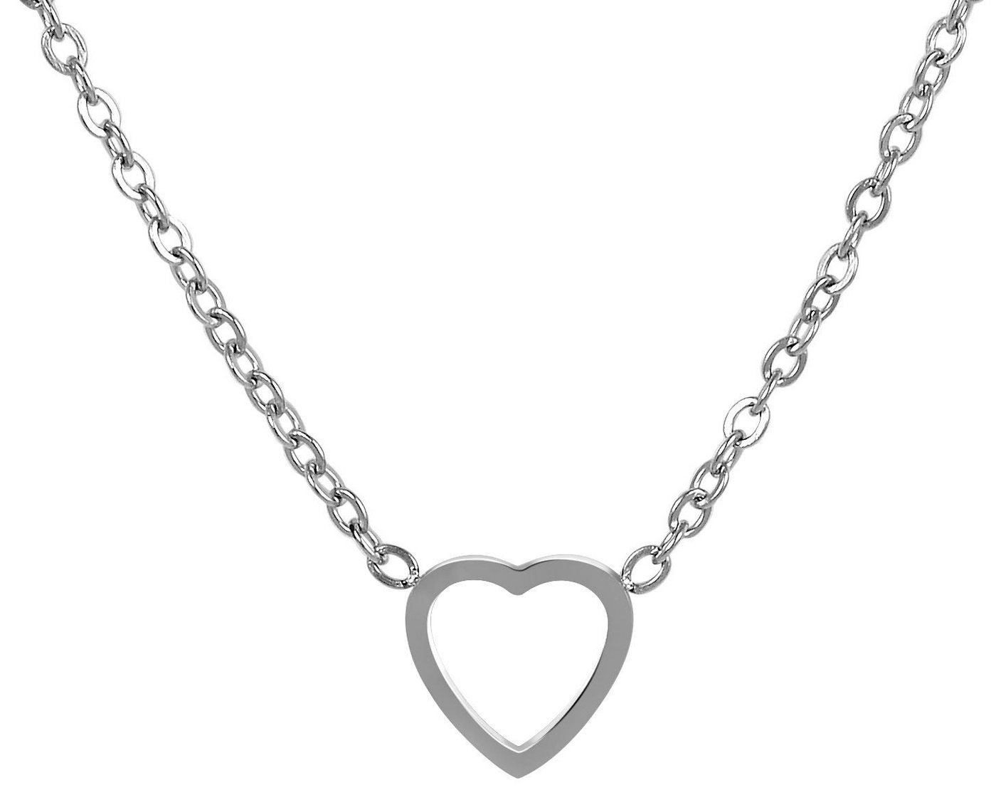 AKZENT Kette mit Anhänger Emma Akzent Ankerhalskette, Edelstahl, Herzanhänger (Einzeln), Damen Kette mit AnhÃ¤nger von AKZENT