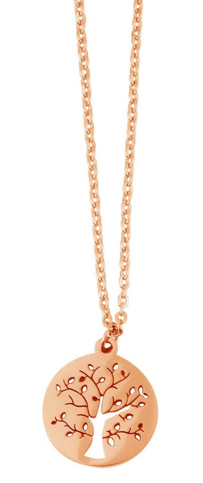 AKZENT Kette mit Anhänger Enricara Edelstahl Ankerkette, Lebensbaumanhänger, 43+5 cm (Einzeln), Damen Kette mit AnhÃ¤nger von AKZENT