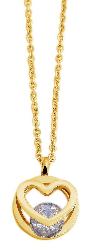 AKZENT Kette mit Anhänger Evans "Evans" mit Herz, Länge 45 + 5 cm, Liebe (Einzeln), Damen Kette mit AnhÃ¤nger von AKZENT