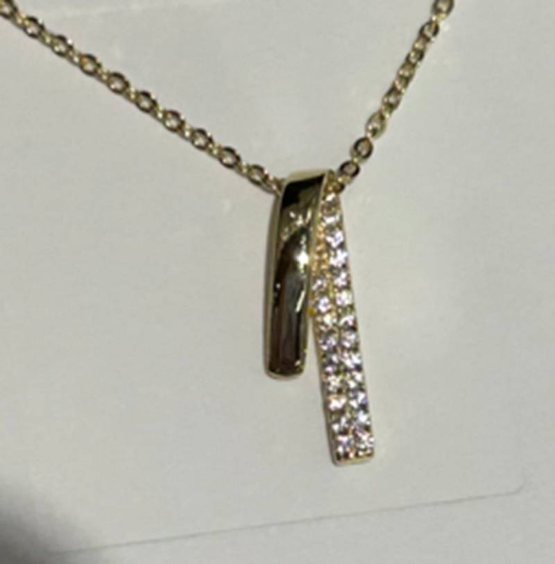 AKZENT Kette mit Anhänger Fabi Silber goldfarbig Damen wasserfest von AKZENT