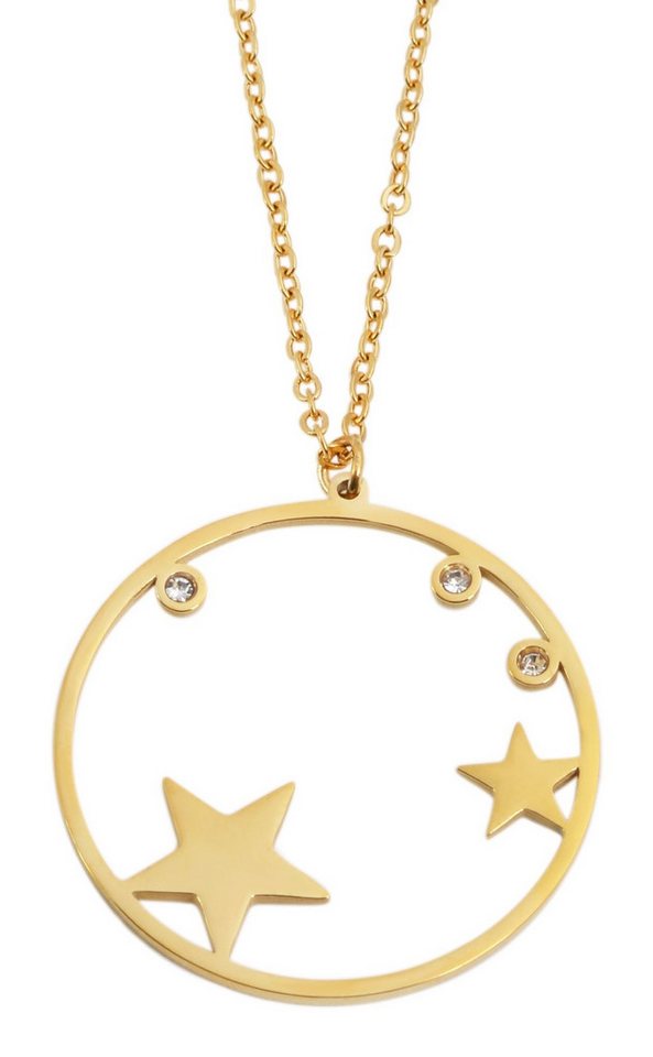 AKZENT Kette mit Anhänger Feyine Akzent Ankerkette aus Edelstahl, runder Anhänger mit (Einzeln), Damen Kette mit AnhÃ¤nger von AKZENT