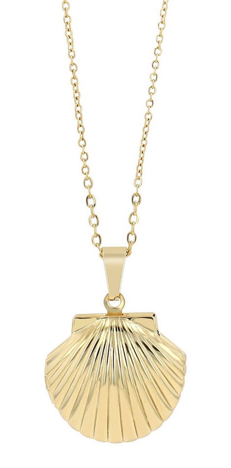 AKZENT Kette mit Anhänger Gilda "Gilda", Akzent Halskette mit Medaillon in Muschelform, (Einzeln), Damen Kette mit AnhÃ¤nger von AKZENT