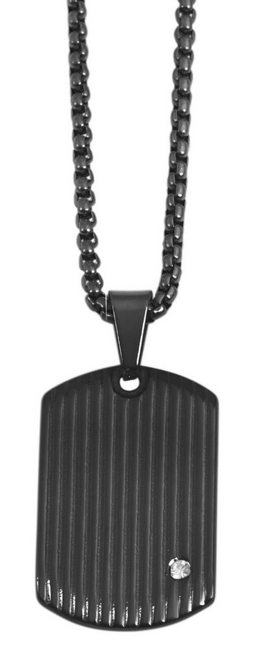 AKZENT Kette mit Anhänger Karabo Akzent Edelstahlkette mit gravurfähigem Anhänger, Simili (Einzeln), Damen Kette mit AnhÃ¤nger von AKZENT