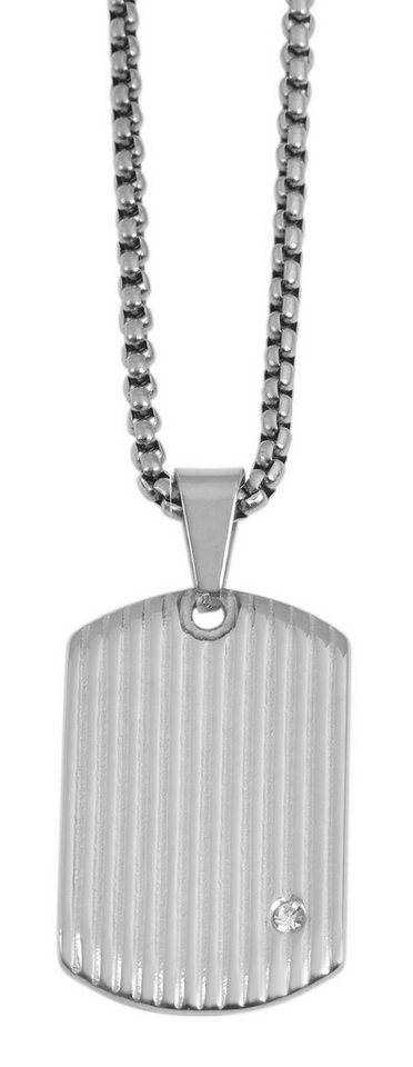 AKZENT Kette mit Anhänger Karabo Akzent Edelstahlkette mit gravurfähigem Anhänger, Simili (Einzeln), Damen Kette mit AnhÃ¤nger von AKZENT