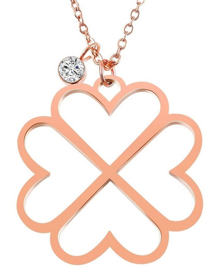 AKZENT Kette mit Anhänger Kylie Akzent Ankerkette aus Edelstahl, Kleeblattanhänger, (Einzeln), Damen Kette mit AnhÃ¤nger von AKZENT