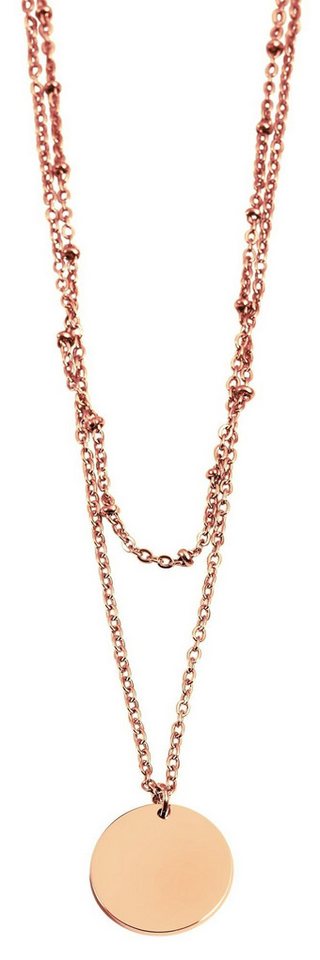 AKZENT Kette mit Anhänger Münz "Münz" Akzent Edelstahlkette mit gravurfähigen Anhänger, (Einzeln), Damen Kette mit AnhÃ¤nger von AKZENT