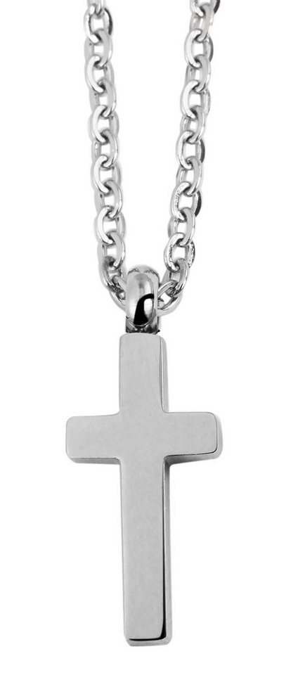 AKZENT Kette mit Anhänger Sille Akzent Ankerkette mit Kreuzanhänger, Edelstahl, 43+5 cm, (Einzeln), Damen Kette mit AnhÃ¤nger von AKZENT