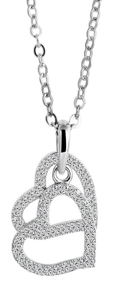 AKZENT Kette mit Anhänger Vannessa Halskette mit Anhänger aus 925/- Echt Silber mit Zirkonia (einzeln), Damen Kette mit AnhÃ¤nger von AKZENT