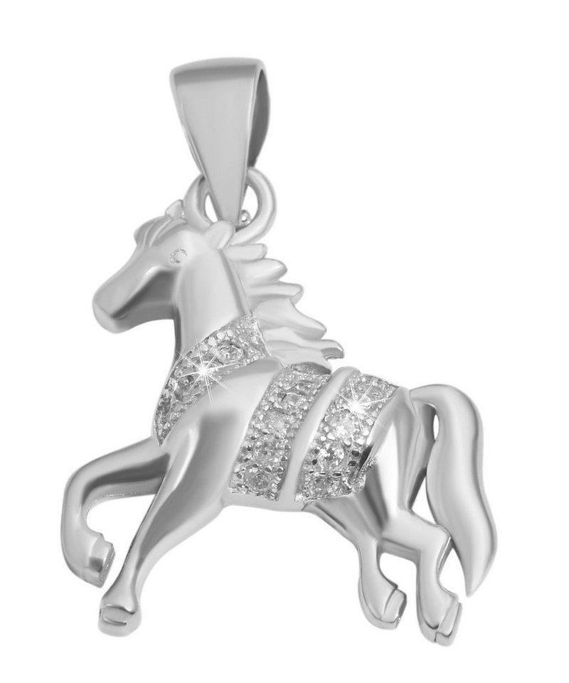 AKZENT Kettenanhänger Cesar Pferd Kettenanhänger aus 925er Sterling Silber mit Zirkonia von AKZENT