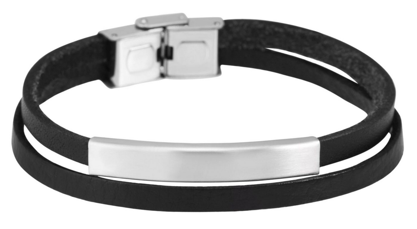 AKZENT Armband Aron Unisex Armband aus Echtleder mit Gravurplatte (einzeln), Damen Armband von AKZENT