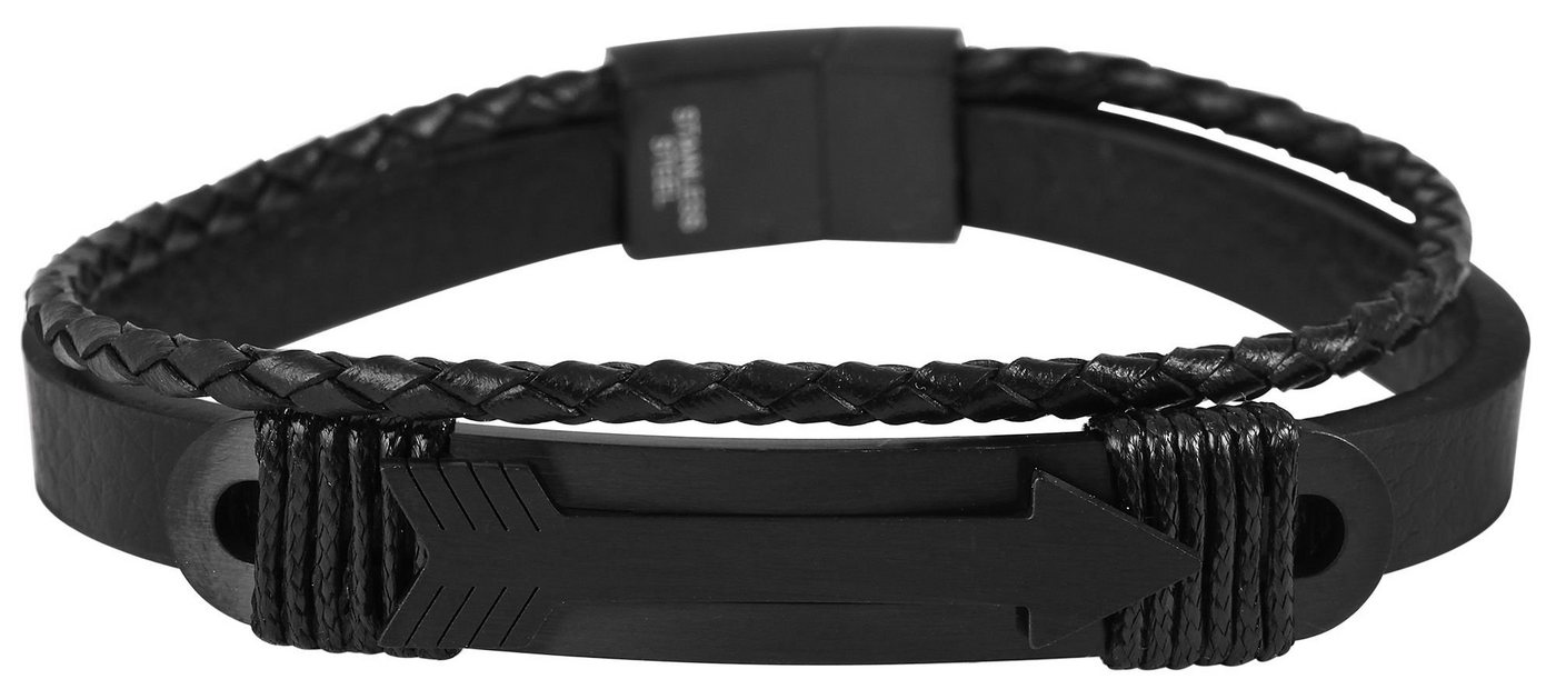 AKZENT Lederarmband Nin Armband aus Echtleder mit Edelstahlelement (einzeln) von AKZENT