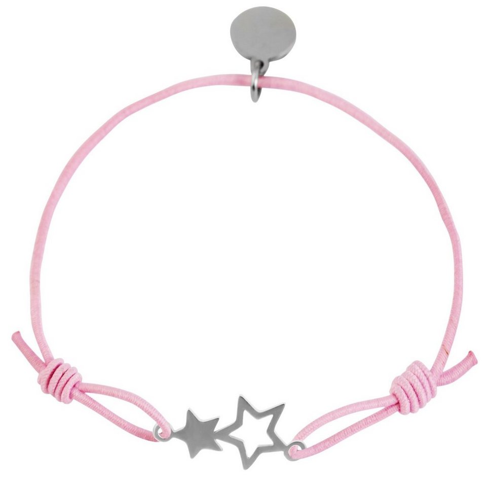 AKZENT Armband Tiya Armband aus Textil mit Edelstahlelement Sterne Rosa (einzeln), Damen Armband von AKZENT