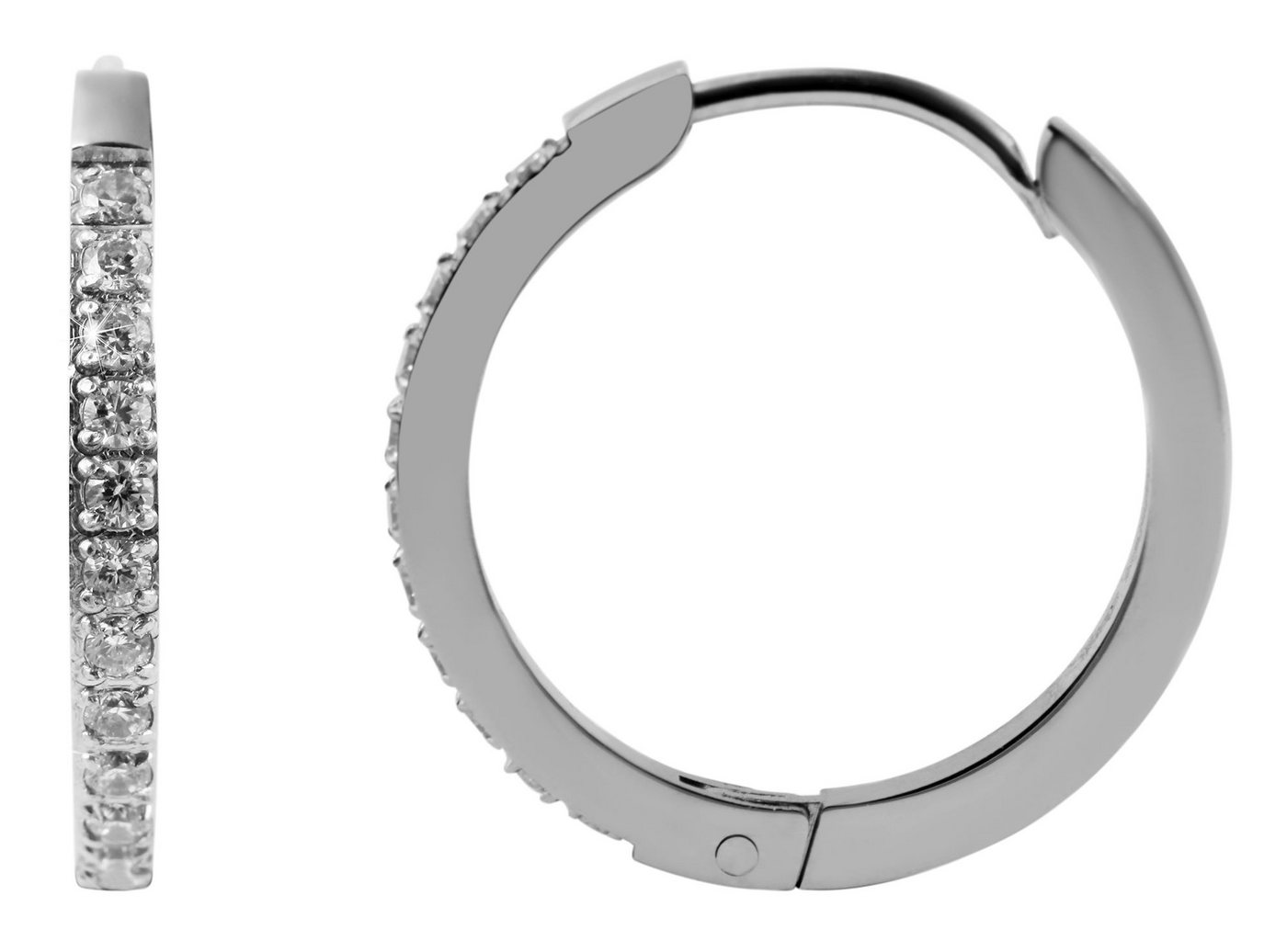 AKZENT Ohrring-Set 5050428 Akzent Edelstahl Creolen, silberfarbig, Durchmesser: 20 (Paar) von AKZENT