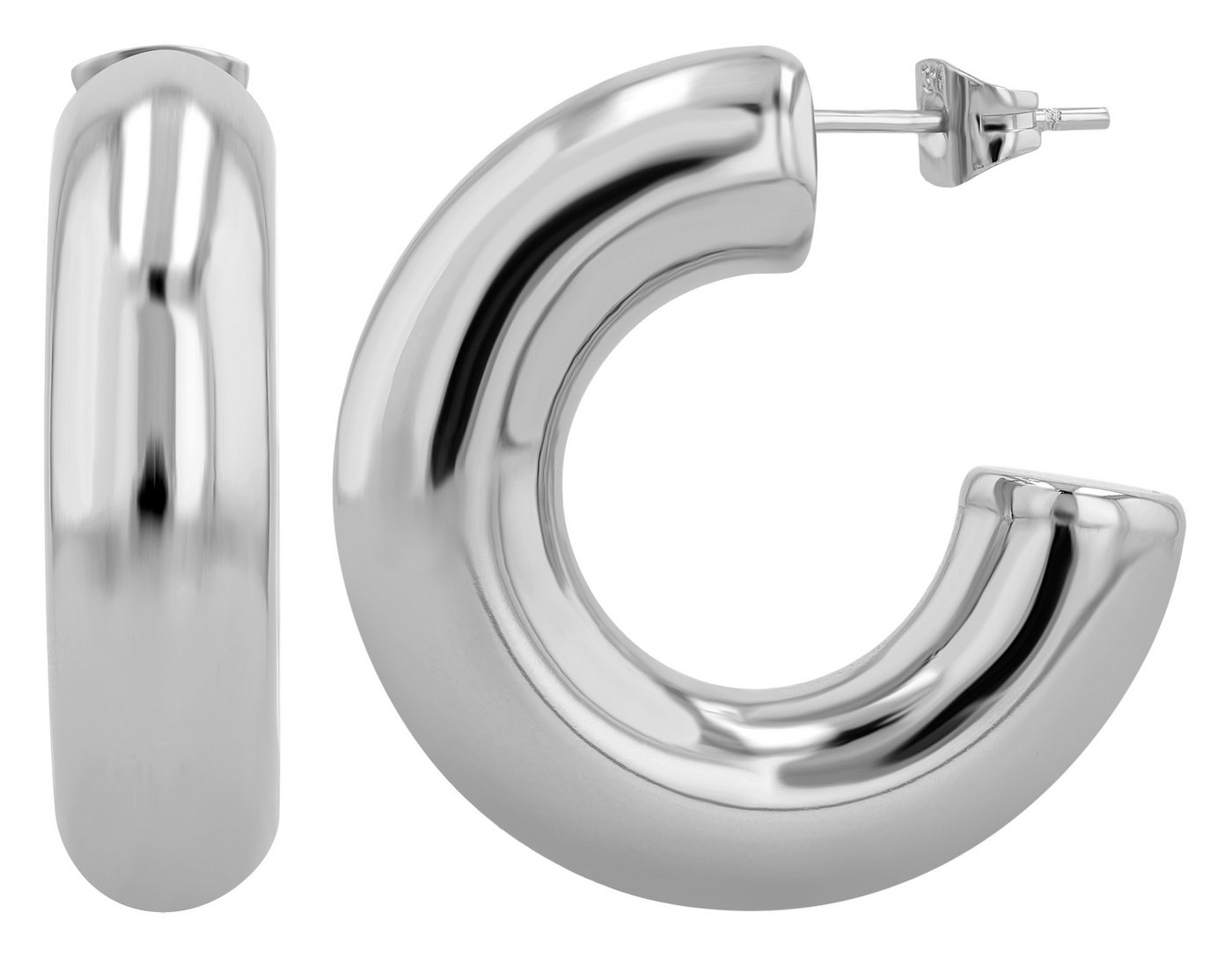 AKZENT Ohrring-Set 5050755 Creolen Ohrringe Edelstahl silber Damen wasserfest (Paar) von AKZENT