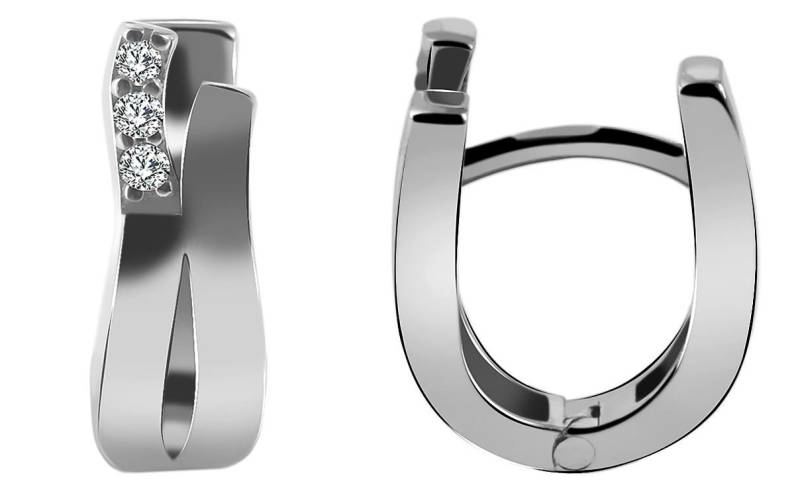 AKZENT Ohrring-Set Benetta 925/- Echt Silber Klapp-Creolen "Benetta" mit (Paar), Damen Ohrring von AKZENT