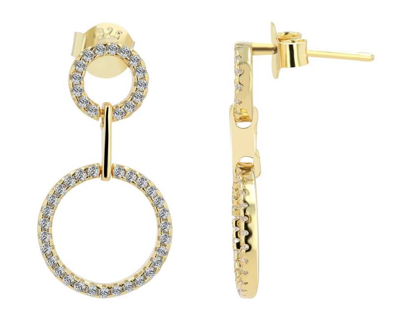 AKZENT Ohrring-Set Caroline Ohrhänger Ohrringe Silber goldfarbig Damen wasserfest (Paar) von AKZENT