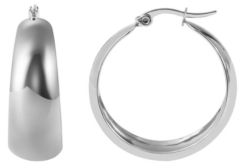 AKZENT Ohrring-Set Die silberfarbenen Edelstahl-Creolen der Marke Akzent sind aus (Paar), Damen Ohrring von AKZENT