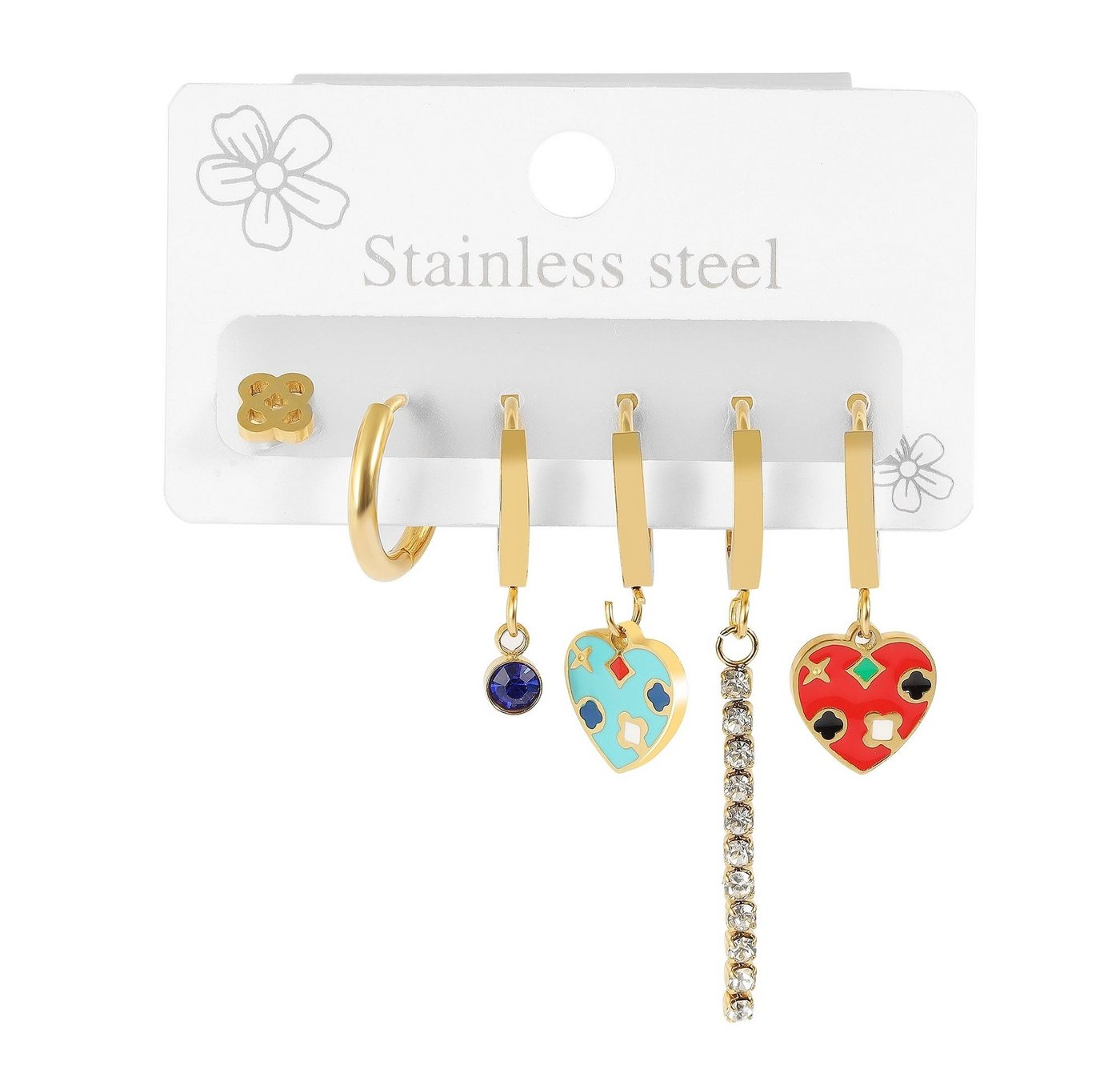 AKZENT Ohrring-Set Dakota Creolen Ohrringe Edelstahl gold Damen wasserfest (Paar) von AKZENT