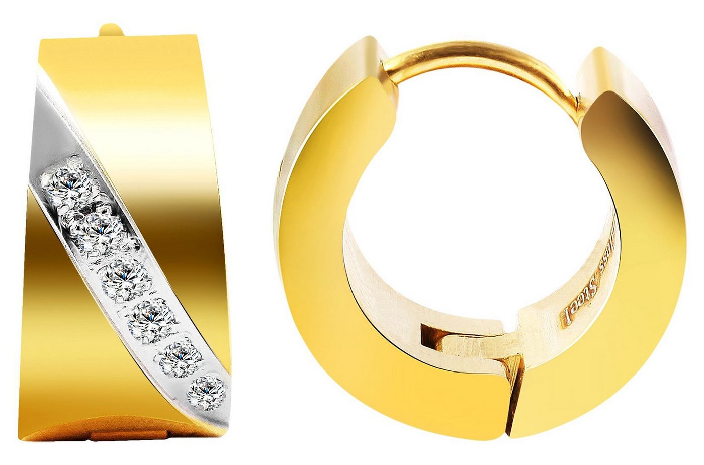 AKZENT Ohrring-Set Esme Creolen Ohrringe Edelstahl silber Damen wasserfest (Paar) von AKZENT