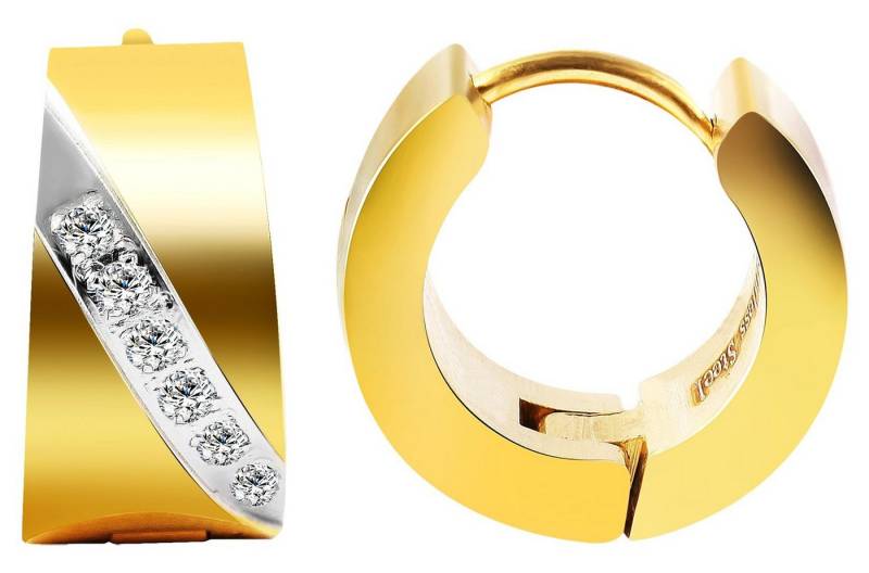 AKZENT Ohrring-Set Esme Creolen Ohrringe Edelstahl silber Damen wasserfest (Paar) von AKZENT