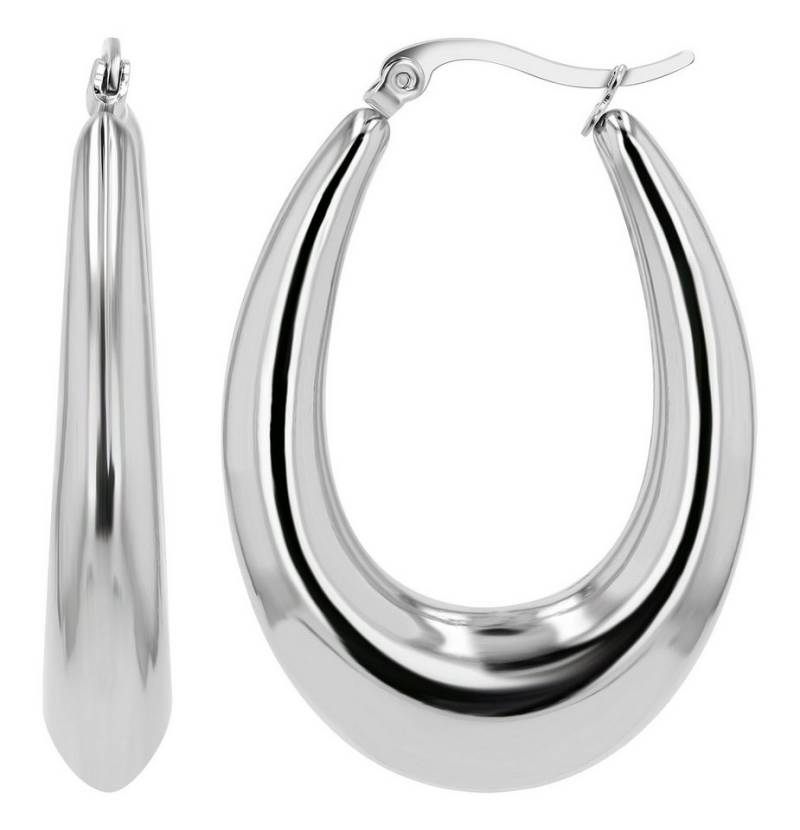 AKZENT Ohrring-Set Die silberfarbenen Creolen in bauchiger Form vereinen Eleganz und (Paar), Damen Ohrring von AKZENT