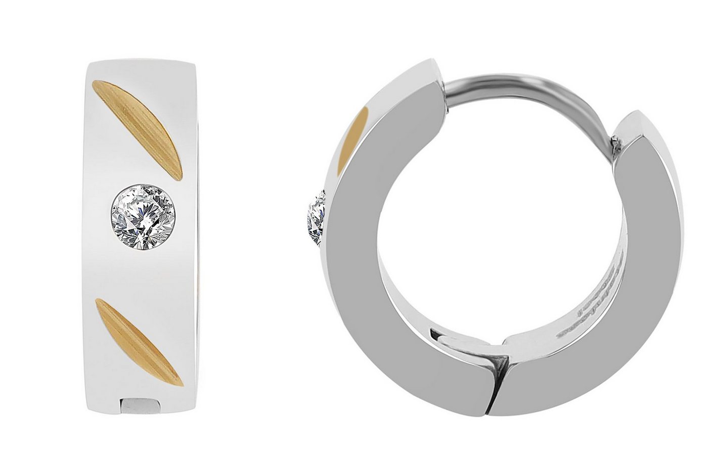 AKZENT Ohrring-Set Glinda Creolen Ohrringe Edelstahl silber Damen wasserfest (Paar), Damen Ohrring von AKZENT