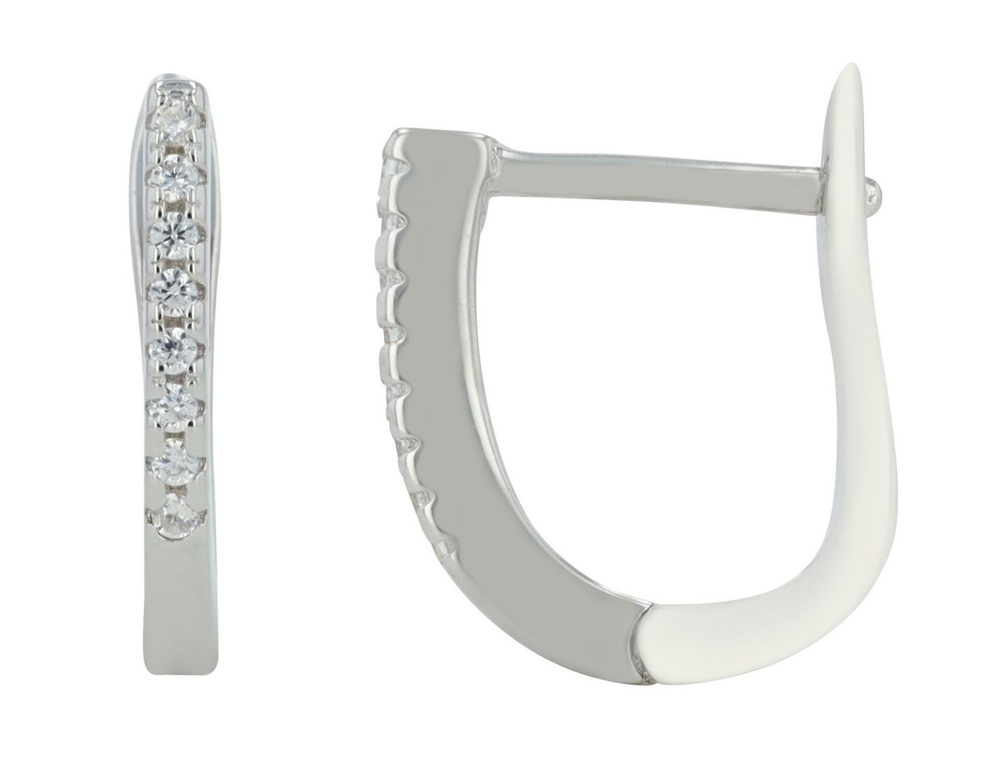 AKZENT Ohrring-Set Inakar "Inakar" Klappcreole 925/- Echt Silber rhodiniert (Paar) von AKZENT