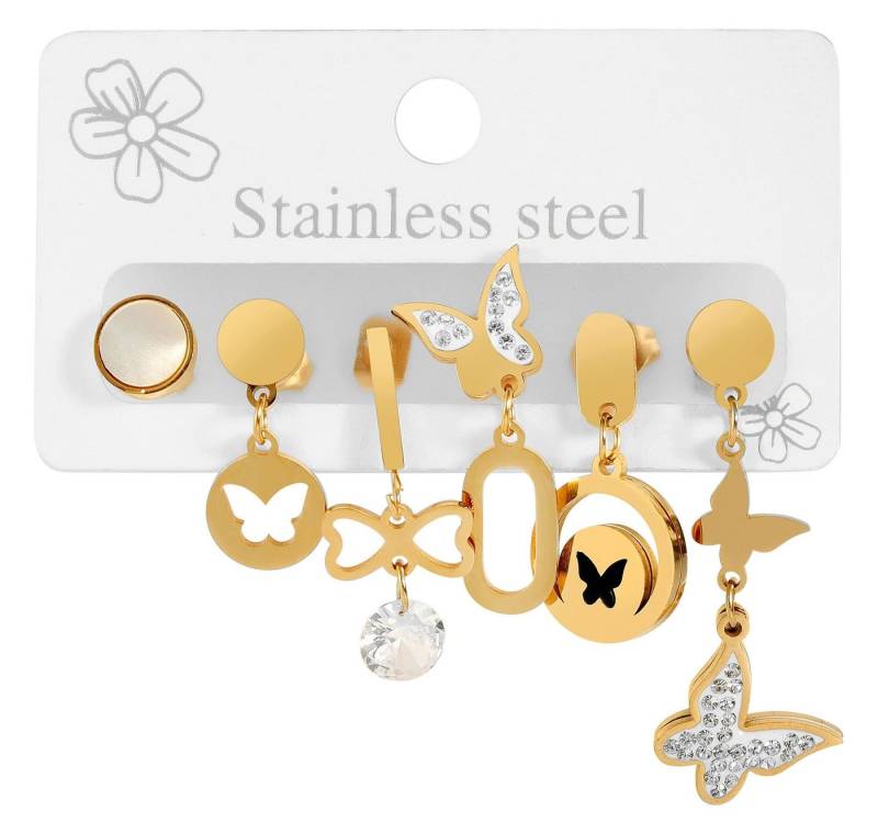 AKZENT Ohrring-Set Jun Ohrstecker Ohrringe Edelstahl silber Damen wasserfest (Paar) von AKZENT