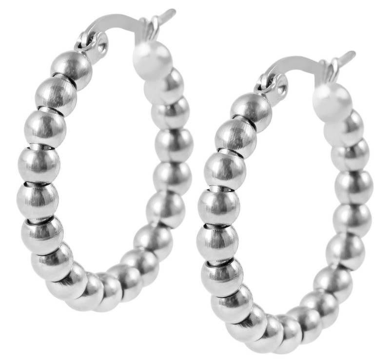 AKZENT Ohrring-Set Korinna Creolen, Edelstahl, Kugel-Design (Paar), Damen Ohrring von AKZENT