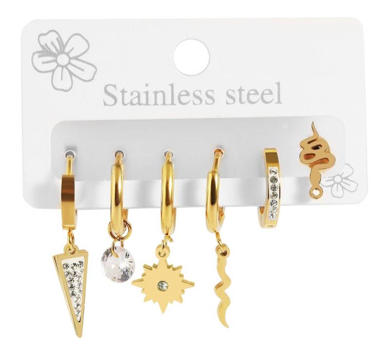 AKZENT Ohrring-Set Lyle Akzent 6er Set mit 5 x Creolen und 1 x Ohrstecker, Edelstahl (Paar) von AKZENT