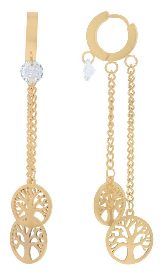 AKZENT Ohrring-Set Mica Creolen Ohrringe Edelstahl silber Damen wasserfest (Paar) von AKZENT