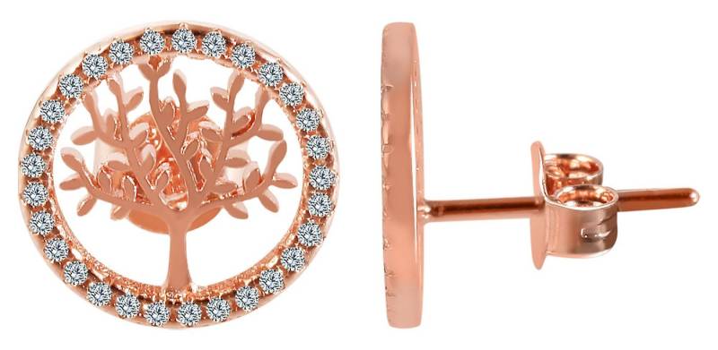 AKZENT Ohrring-Set Minel 925/- Echt Silber Ohrstecker "Minel" Lebensbaum mit (Paar), Damen Ohrring von AKZENT