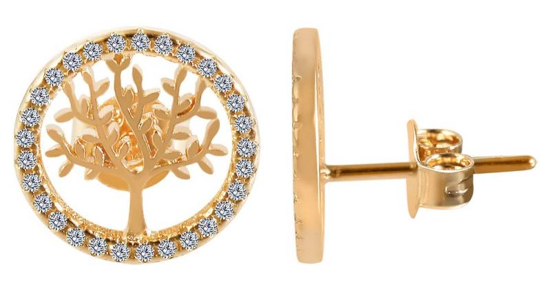 AKZENT Ohrring-Set Minel 925/- Echt Silber Ohrstecker "Minel" Lebensbaum mit (Paar), Damen Ohrring von AKZENT