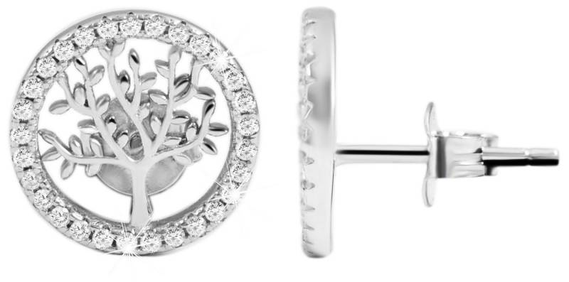 AKZENT Ohrring-Set Die runden Ohrstecker mit Lebensbaummotiv wurden aus 925er (Paar), Damen Ohrring von AKZENT
