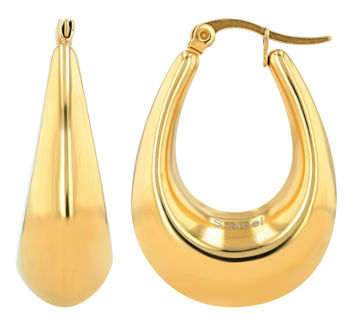 AKZENT Ohrring-Set Ophelia Creolen Ohrringe Edelstahl gold Damen wasserfest (Paar) von AKZENT