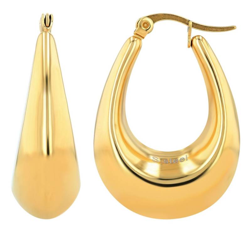 AKZENT Ohrring-Set Ophelia Creolen Ohrringe Edelstahl gold Damen wasserfest (Paar) von AKZENT