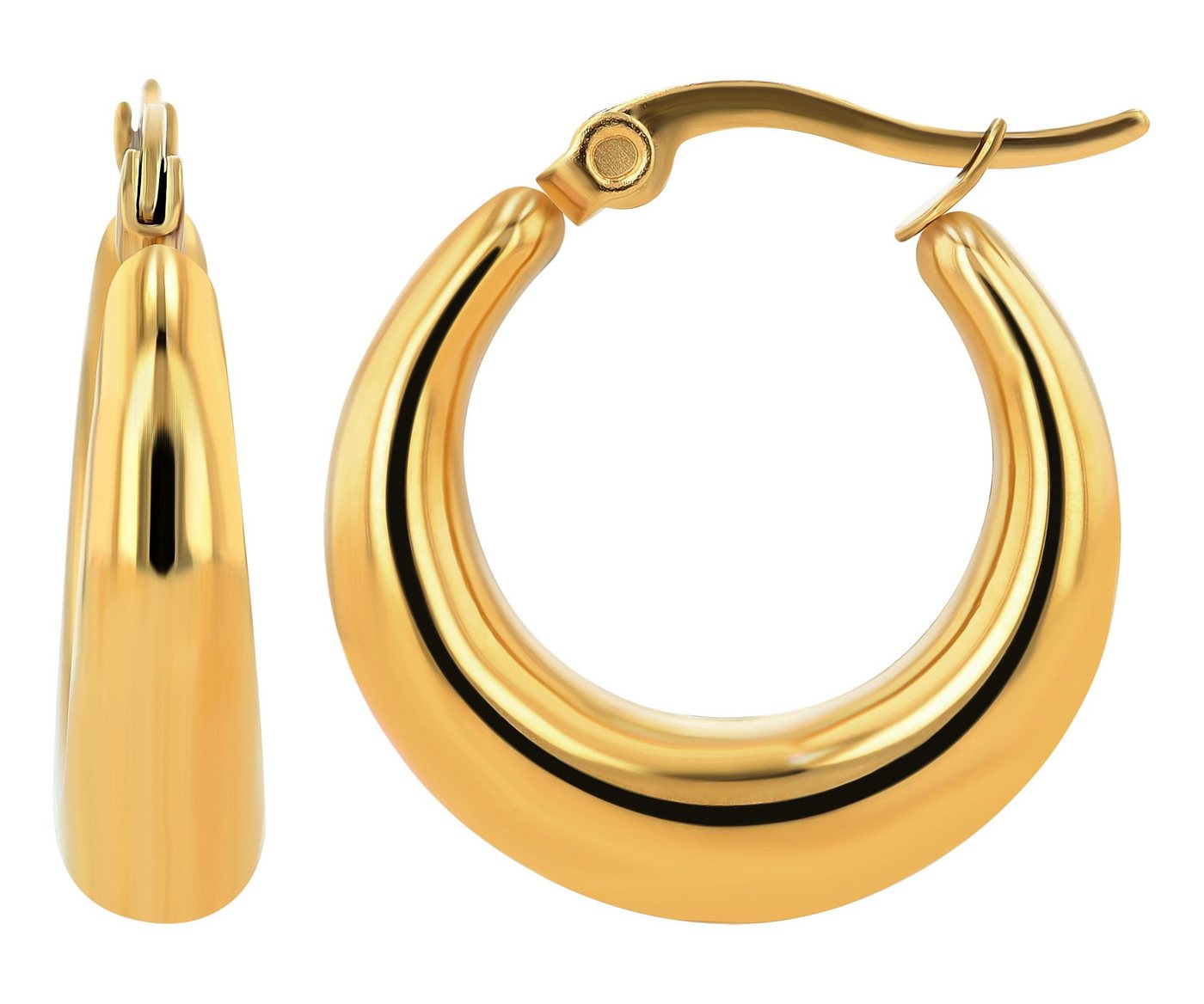 AKZENT Ohrring-Set Ophelia Creolen Ohrringe Edelstahl gold Damen wasserfest (Paar) von AKZENT