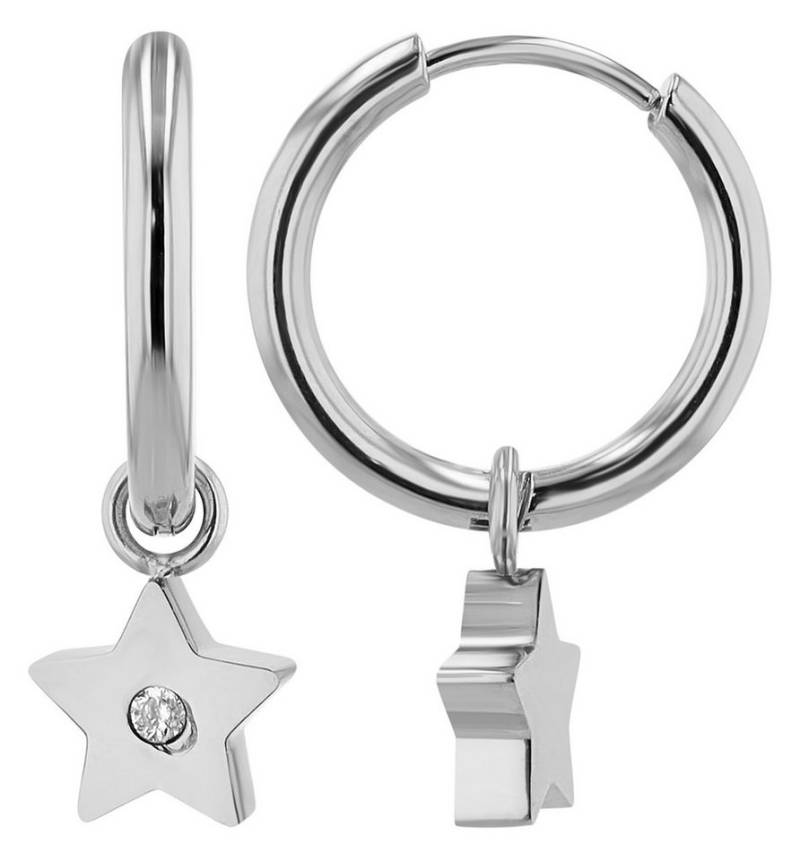 AKZENT Ohrring-Set Sari Creolen Ohrringe Edelstahl silber Damen wasserfest (Paar) von AKZENT