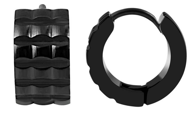 AKZENT Ohrring-Set Sascha Creolen Ohrringe Edelstahl schwarz Damen wasserfest (Paar) von AKZENT