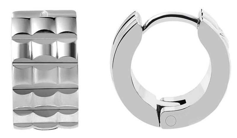 AKZENT Ohrring-Set Sascha Creolen Ohrringe Edelstahl schwarz Damen wasserfest (Paar) von AKZENT