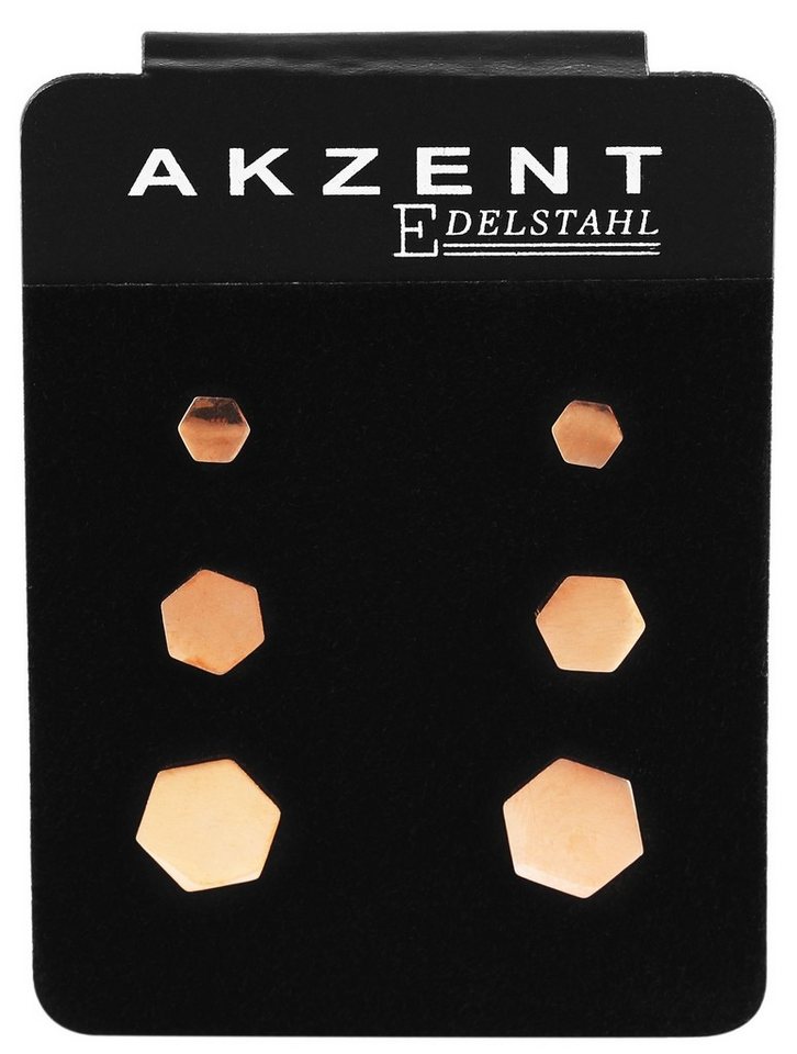 AKZENT Ohrring-Set Die Ohrstecker der Marke Akzent, bestehend aus einem Set mit drei (Paar), Damen Ohrring von AKZENT