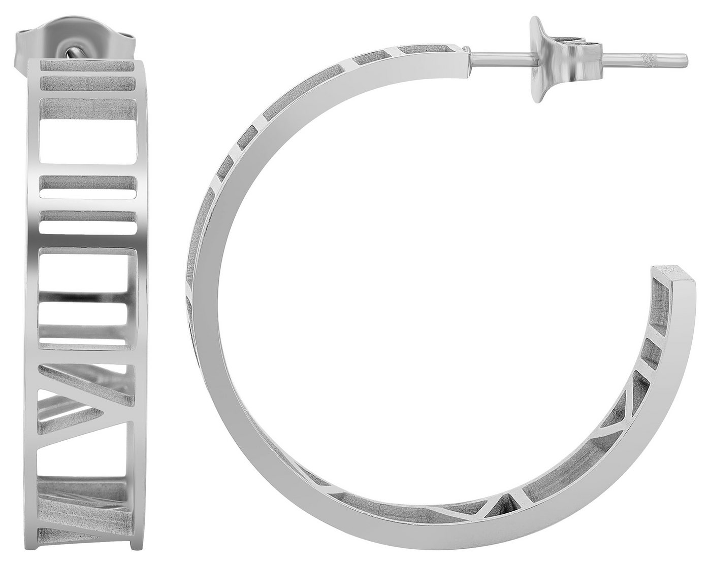 AKZENT Ohrring-Set Vika Creolen Ohrringe Edelstahl silber Damen wasserfest (Paar) von AKZENT