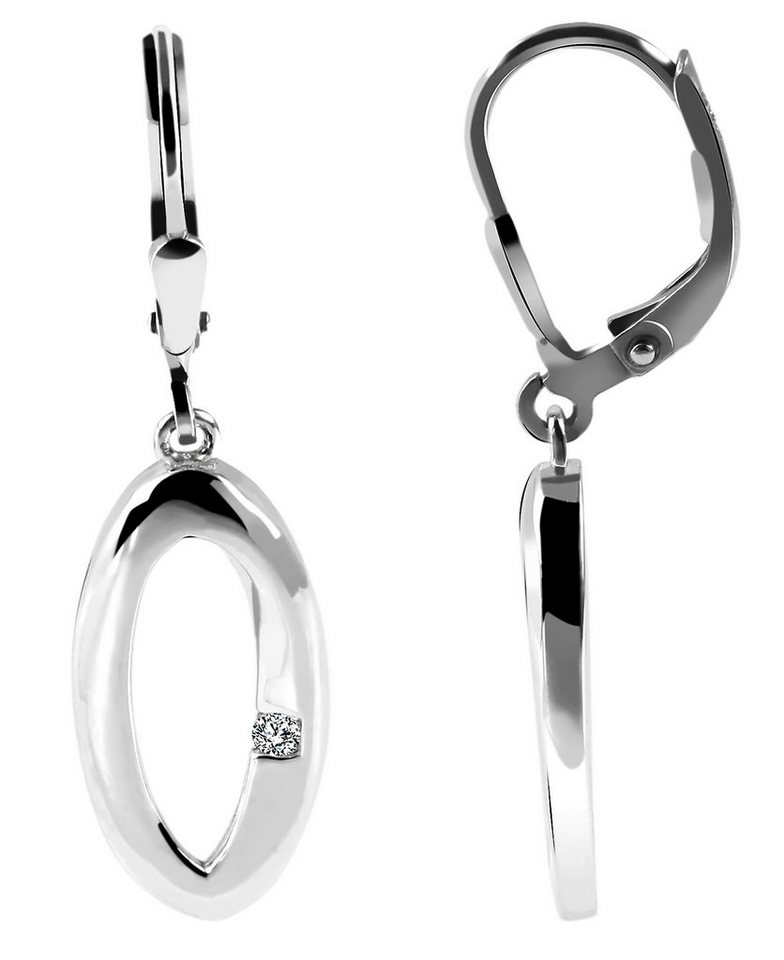 AKZENT Paar Ohrhänger Devora Ohrhänger aus 925/- Echt Silber rhodiniert mit Zirkonia (Paar, Paar), Damen Ohrring von AKZENT