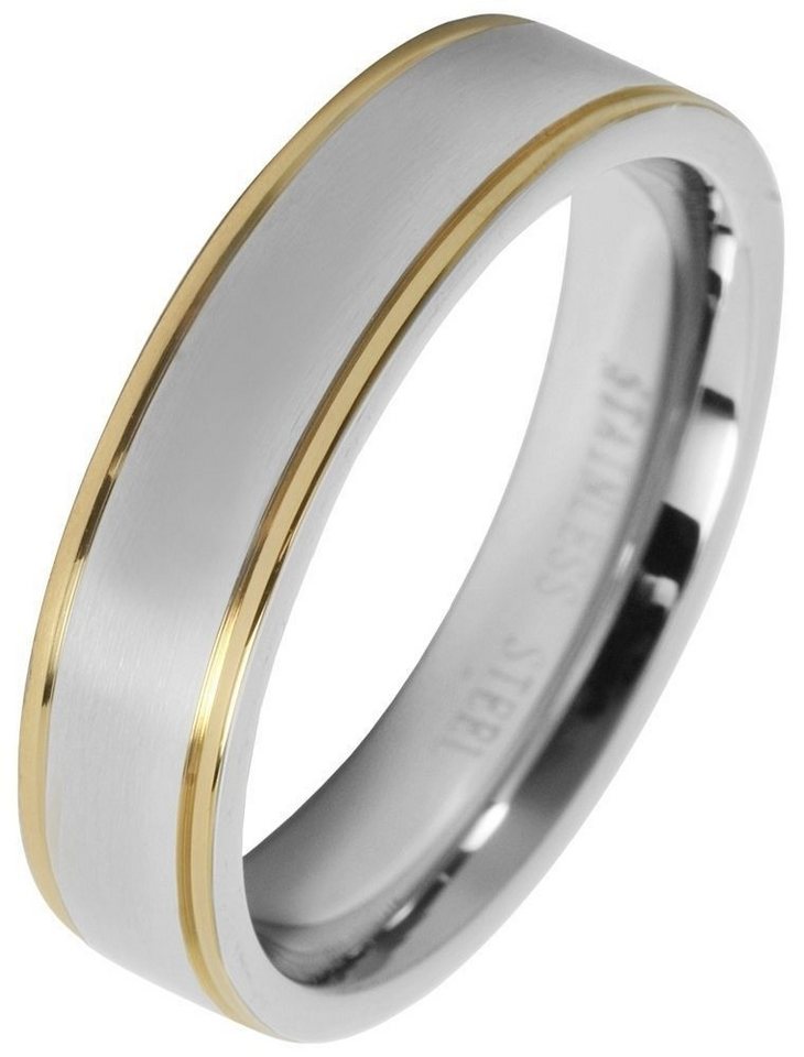 AKZENT Fingerring Deep Breath aus Edelstahl, bicolor, Gr. 60 - 76 (Einzeln), Herren Ring von AKZENT