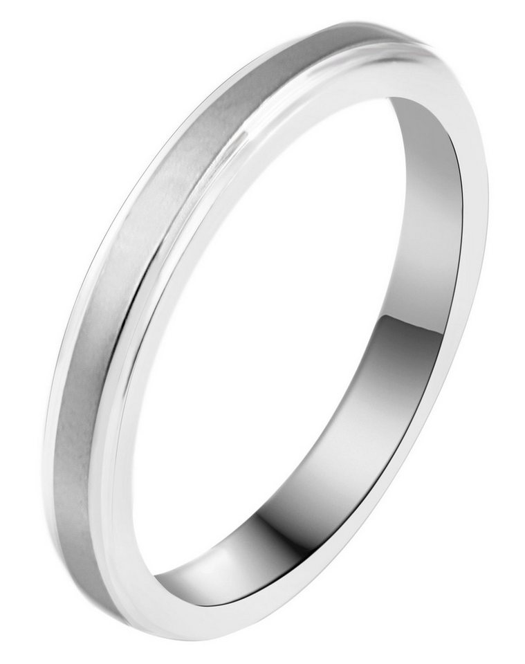 AKZENT Partnerring Elegant Simplicity aus Edelstahl, silberfarben, Gr. 58 - 72 (Einzeln), Herren Ring von AKZENT