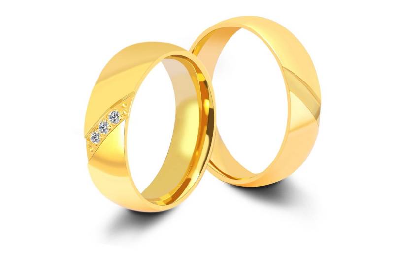 AKZENT Partnerring Kosa aus Edelstahl, Ionenplattiert, goldfarben, Gr. 58 - 68, Herren Ring von AKZENT